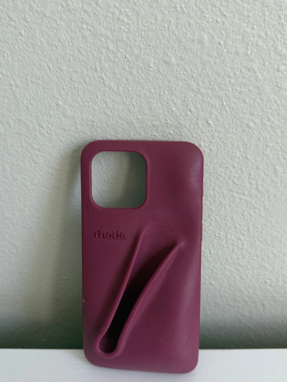 RHODE Burgundy Silicone iPhone Case with Integrated Hand Loop